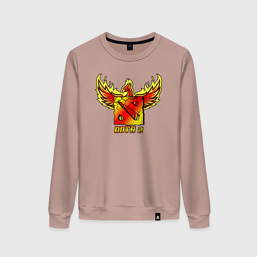 Женский свитшот Дота 2 - огненный феникс / Пыльно-розовый – фото 1