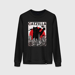 Женский свитшот Catzilla in Tokyo мем