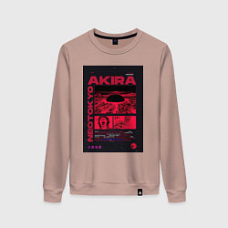 Свитшот хлопковый женский Akira poster, цвет: пыльно-розовый