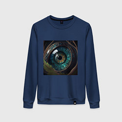 Свитшот хлопковый женский Взгляд со стороны, цвет: тёмно-синий