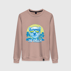 Свитшот хлопковый женский Jus chillin, цвет: пыльно-розовый