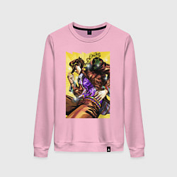 Свитшот хлопковый женский Джотаро Куджо - JoJo Bizarre Adventure, цвет: светло-розовый