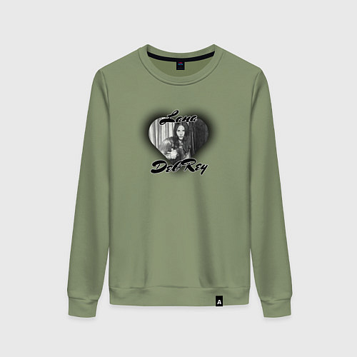 Женский свитшот Lana Del Rey black heart / Авокадо – фото 1