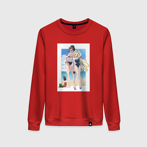 Женский свитшот Усио Кофунэ и Хидзуру Минаката - Summertime Render / Красный – фото 1