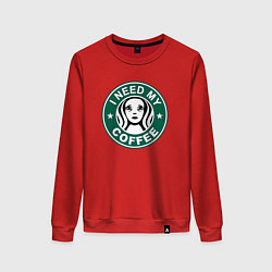 Свитшот хлопковый женский I need my cofee, цвет: красный