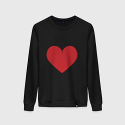 Свитшот хлопковый женский Сердце в стиле минимализм, цвет: черный