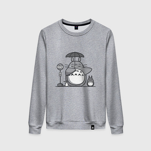 Женский свитшот Тоторо с зонтиком / Меланж – фото 1