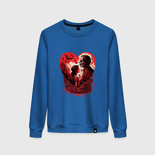 Женский свитшот Любовь в готическом стиле / Синий – фото 1
