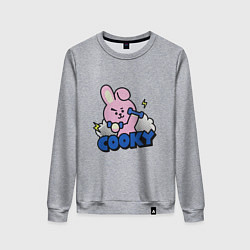 Свитшот хлопковый женский Cooky BT21 Jungkook, цвет: меланж