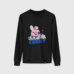 Свитшот хлопковый женский Cooky BT21 Jungkook, цвет: черный