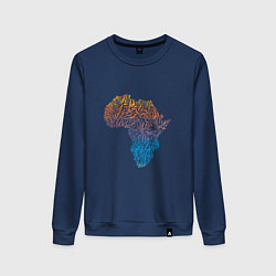 Свитшот хлопковый женский Color Africa, цвет: тёмно-синий