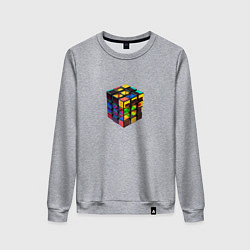 Свитшот хлопковый женский Кубик-рубик, цвет: меланж