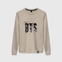 Свитшот хлопковый женский BTS logo, цвет: миндальный