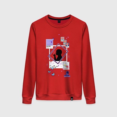 Женский свитшот BTS Тэхен / Красный – фото 1