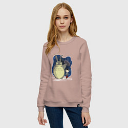 Свитшот хлопковый женский Тоторо Дарко, цвет: пыльно-розовый — фото 2