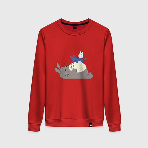 Женский свитшот Тоторо спит / Красный – фото 1