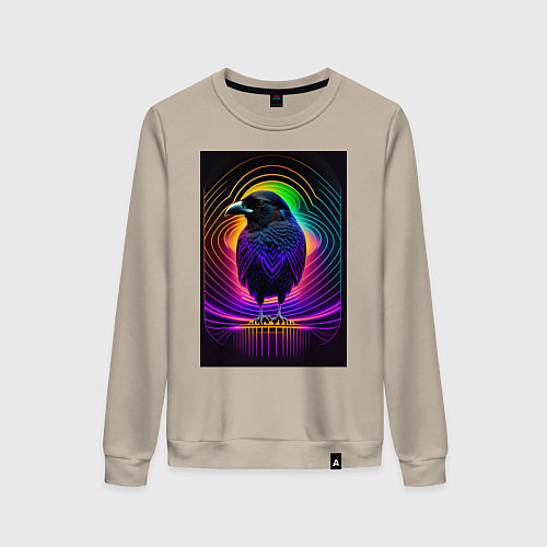Женский свитшот Ворон третий глаз / Миндальный – фото 1