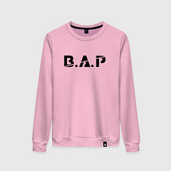 Свитшот хлопковый женский B A P black logo, цвет: светло-розовый