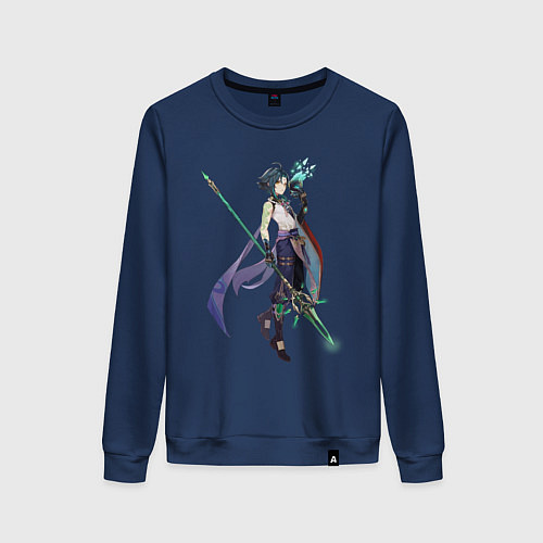 Женский свитшот Сяо из Genshin Impact / Тёмно-синий – фото 1