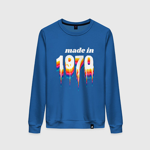 Женский свитшот Made in 1970 liquid art / Синий – фото 1