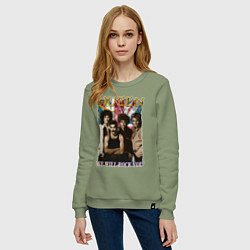 Свитшот хлопковый женский Queen винтаж, цвет: авокадо — фото 2