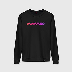 Свитшот хлопковый женский Mamamoo gradient logo, цвет: черный