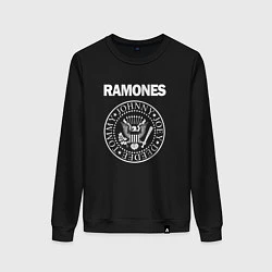 Свитшот хлопковый женский Ramones Blitzkrieg Bop, цвет: черный