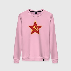 Свитшот хлопковый женский СССР звезда, цвет: светло-розовый