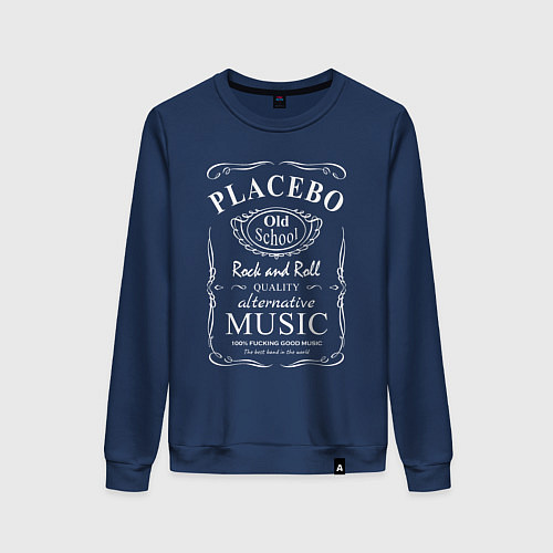 Женский свитшот Placebo в стиле Jack Daniels / Тёмно-синий – фото 1