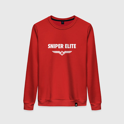Женский свитшот Sniper elite - logo / Красный – фото 1