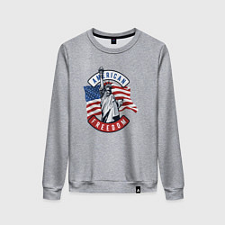 Свитшот хлопковый женский American freedom, цвет: меланж