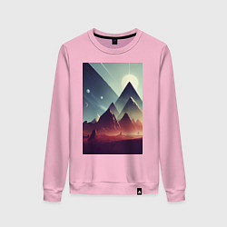 Свитшот хлопковый женский Геометрические горы, цвет: светло-розовый