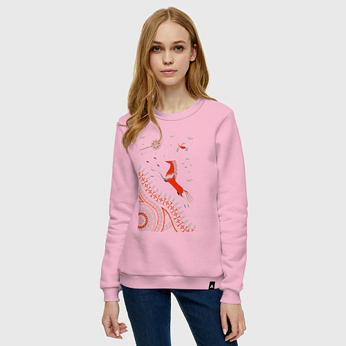 Женский свитшот Мезенский конь / Светло-розовый – фото 3
