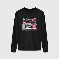Свитшот хлопковый женский Nissan Skyline sport, цвет: черный
