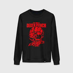 Свитшот хлопковый женский Five Finger Death Punch череп, цвет: черный