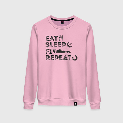 Женский свитшот Eat sleep F1 / Светло-розовый – фото 1