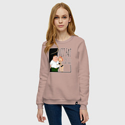 Свитшот хлопковый женский Не толстый, а харизматичный Питер Гриффин, цвет: пыльно-розовый — фото 2