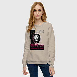 Свитшот хлопковый женский Эрнесто Че Гевара и революция, цвет: миндальный — фото 2