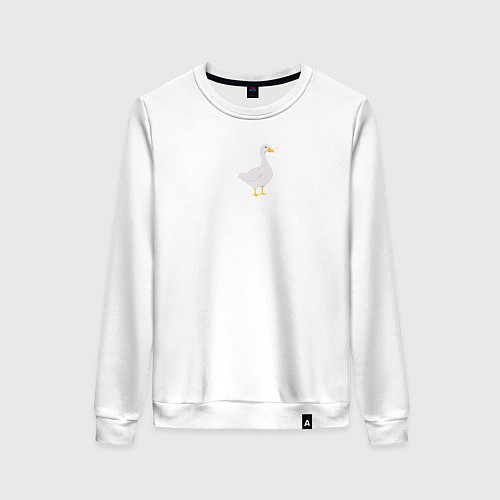Женский свитшот Опасный гусь с ножом / Белый – фото 1