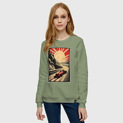 Свитшот хлопковый женский Формула 50x: Болид, цвет: авокадо — фото 2