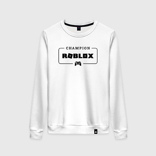 Женский свитшот Roblox gaming champion: рамка с лого и джойстиком / Белый – фото 1