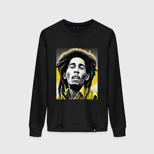 Женский свитшот Bob Marley Digital Art / Черный – фото 1