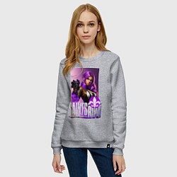 Свитшот хлопковый женский Saints Row - shooter - fantasy character, цвет: меланж — фото 2