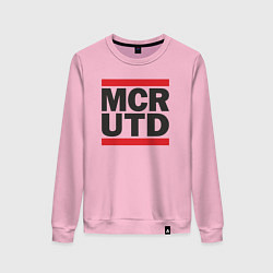 Свитшот хлопковый женский Run Manchester United, цвет: светло-розовый