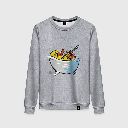 Женский свитшот Уточка в ванне / Меланж – фото 1