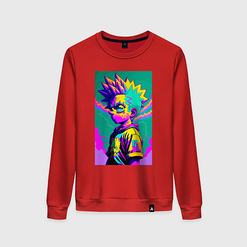 Женский свитшот Bart Simpson - pop art / Красный – фото 1