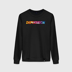 Свитшот хлопковый женский Depression, цвет: черный