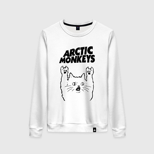 Женский свитшот Arctic Monkeys - rock cat / Белый – фото 1