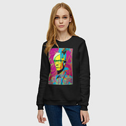 Свитшот хлопковый женский Andy Warhol - pop art, цвет: черный — фото 2