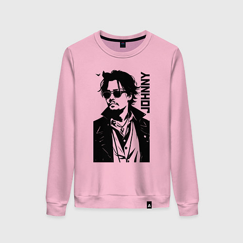 Женский свитшот Johnny Depp - graphics / Светло-розовый – фото 1